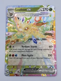 Pokemon TCG Leafeon EX 006/131 Prismatic Evolutions Double Rare NM - Image 2