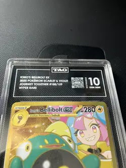 Pokemon TCG Iono's Bellibolt Ex 188/159 Sv09 Hyper Rare 2025 TAG 10 - Image 2