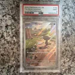 Pokemon 2025 Paldean Wooper Illustration Rare Holo PSA 9 Phantasmal Flames 102/… - Image 1