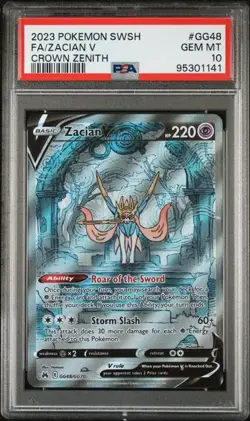 ZACIAN V Crown Zenith Holo Trainer Gallery #GG48 PSA 10 Pokemon - Image 1