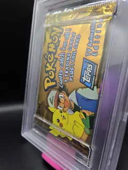 PSA 9 1999 TOPPS POKEMON TV ANIMATION SEALED FOIL PACK SERIES 1 BLUE LOGO - Image 3