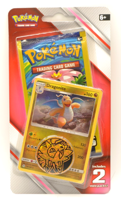 Pokemon 2019 - Sun And Moon era Blister - (2) 3 Card Mini Booster Pack Coin - Image 1