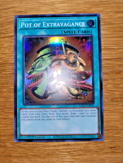 Yugioh Pot of Extravagance RA01-EN059 Super Rare English 1st Edition - Image 1