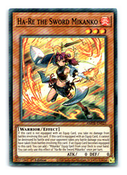 Ha-Re the Sword Mikanko - AMDE-EN025 - Super Rare - 1st Edition Yugioh - Image 1
