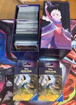 Disney Lorcana Bulk Lot 300+ Cards, 270C/U, 34R, 6SR, 15+ foil, 2 sleeve packs - Image 1