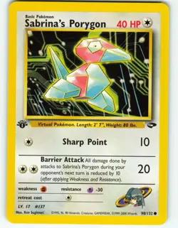 Sabrina's Porygon - 1st Edition - 98/132 Gym Challenge - Pokemon TCG - 2000 - Image 1