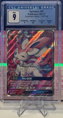 2017 POKEMON GUARDIANS RISING SYLVEON GX 140/145 ULTRA RARE CGC 9 - Image 1