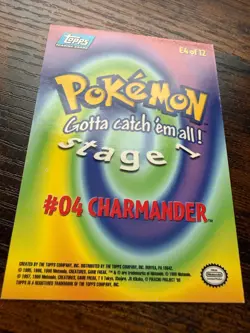 Pokemon Charmander 1999 Topps Blue Label Foil Holo #E4/12 Near-Mint Vintage - Image 2
