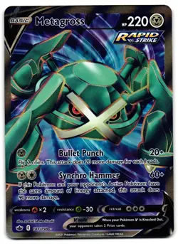 Metagross V 181/198 - Ultra Rare Chilling Reign Pokemon TCG 2021 Holo - NM Card - Image 1