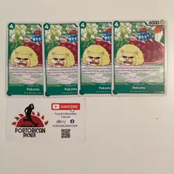 X4(PLAYSET) Pekoms OP08-029 C Two Legends One Piece TCG CCG NM FRESH FROM PACK - Image 1