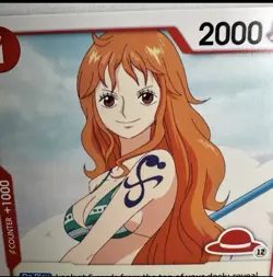 Nami (manga) OP01-016 R, red straw hat logo 12, Artist: Eiichiro Oda, one piece - Image 3