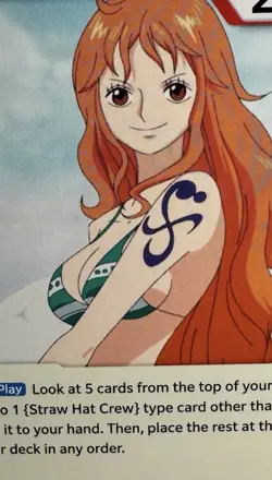 Nami (manga) OP01-016 R, red straw hat logo 12, Artist: Eiichiro Oda, one piece - Image 5