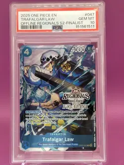 ONE PIECE 2025 TRAFALGAR LAW S2-FINALIST OFFLINE REGS. PCK 2025 S2 #047 PSA 10 - Image 2
