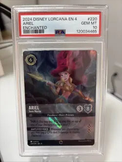 Disney Lorcana Ariel Sonic Warrior 220/204 Graded 10 PSA - Image 1