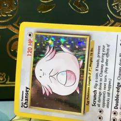 Pokemon TCG Chansey Base Set Holo Unlimited Rare Card 3/102 LP + - Image 3