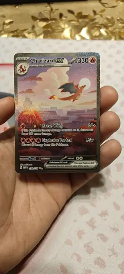 Pokemon TCG Charizard EX Scarlet & Violet 151 Card 199/165 Sir NM/M Condition - Image 1