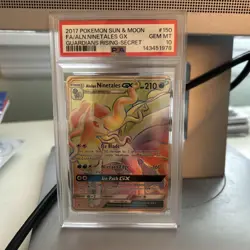 Alolan Ninetales GX Secret Rare Holo Card Pokemon Guardians Rising PSA 10 - Image 1