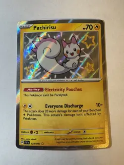 Pokemon Paldean Fates Pachirisu Holo Rare Card 138/091 NM Baby Shiny - Image 1