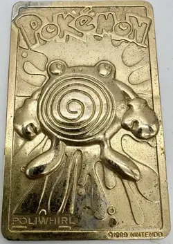 Pokemon 1999 23k Gold Plated Trading Card Burger King Promo #61 POLIWHIRL - Image 1