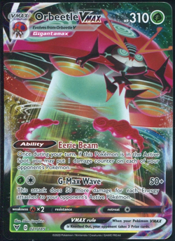 Orbeetle VMAX 021/185 Swsh04: Vivid Voltage Holo Single Pokemon Card NM - Image 1