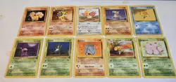 Vintage 1999 GAMEFREAK Wizards Pokemon Cards Lot Of 10 TCG Vulpix Cubone Staryu - Image 1