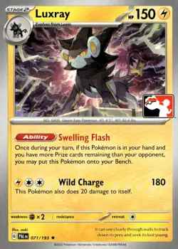Luxray - Normal Rare Prize Pack Series Cards 071/193 NM - Image 1