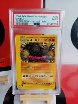 Golem 090/128 1st Edition - PSA 9 - E-Series Graded Japanese Pokemon Card - Image 1