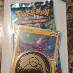 Pokemon TCG Twilight Masquerade Booster Pack Toxel Promo Coin Code Card - Image 1