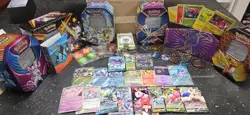 pokemon lot 1000+ cards including sealed packs, hits, dice, binder, etb holos - Image 1