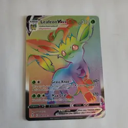 Pokemon Evolving Skies 2021 Leafeon VMAX Rainbow Secret Rare Card #204/203 NM - Image 1