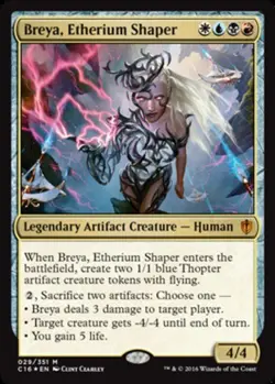 Moderate Play, English MTG Foil Oversized Foil - Breya, Etherium Shaper Commande - Image 1