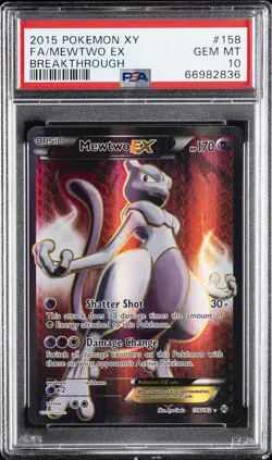 2015 POKEMON XY BREAKTHROUGH #158 FULL ART/MEWTWO EX PSA 10 - Image 1