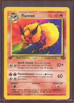 Flareon 19/64 Rare Jungle Pokemon 1st Edition Heavily Played - Image 1