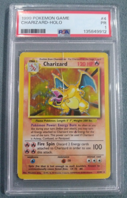 PSA 1 PR 1999 Base Set Charizard 4/102 Holo Foil Pokemon WOTC Unlimited - Image 1