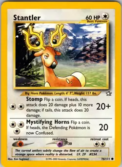 Stantler 076/111 Neo Genesis Pokemon TCG NM - Image 1