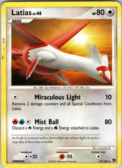 Latias 22/106 Great Encounters Pokemon TCG LP - Image 1