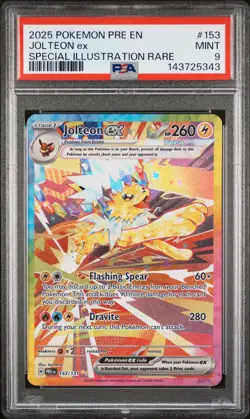 2025 POKEMON PRE EN-PRISMATIC EVOLUTIONS #153 JOLTEON EX PSA 9 - Image 1
