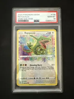 2020 POKEMON SWORD & SHIELD VIVID VOLTAGE #138 RAYQUAZA PSA 10 - Image 1