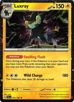 Pokemon TCG Luxray Cosmos Holo Paldea Evolved 071/193 Holo NM - Image 1