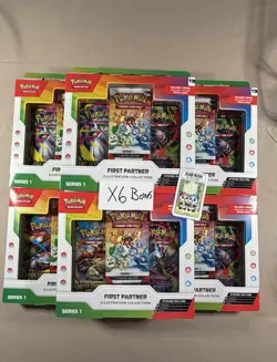 Pokemon TCG First Partner Illustration Collection Series 1 New Sealed (Lot of 6) - Image 1