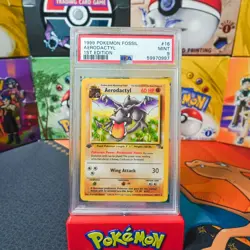 PSA 9 MINT 1999 Pokemon Game 1st Edition Fossil Aerodactyl 16 - Image 1