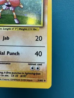 Hitmonchan - 7/102 (Base Set) Holo Rare - Pokemon TCG Base Set Holo Rare LP 2404 - Image 5