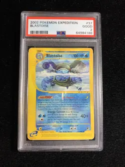 PSA 2 Blastoise 37/165 - Pokemon Expedition Set Rare E-reader Good English WoTC - Image 1