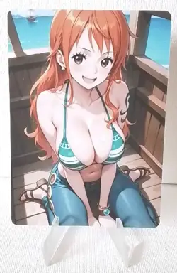 One Piece Nami Anime Doujin Waifu Double Sided Card AGC CCG - Image 1