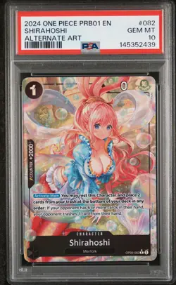 2024 ONE PIECE PRB01 082 SHIRAHOSHI ALT ART PSA 10 - Image 1