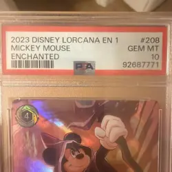 Disney Lorcana 2023 Mickey Mouse Wayward Sorcerer Enchanted PSA 10 English - Image 3