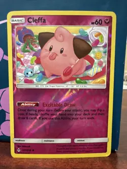 Pokemon Cleffa 131/214 Reverse Holo Art Fairy Unbroken Bonds NM Card - Image 1