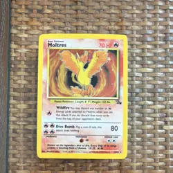 Pokemon TCG Moltres Fossil Set 12/62 Holo Rare Basic 70 HP English Card - Image 1