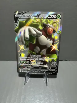 Pokemon Card - Rillaboom V SV105/SV122 Shining Fates: Shiny Vault Holo NM - Image 1