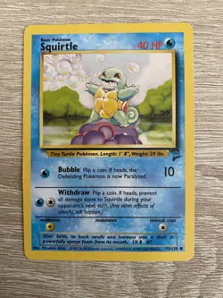 Pokemon Cards Squirtle Base Set 2 with Bonus Gift - Image 1